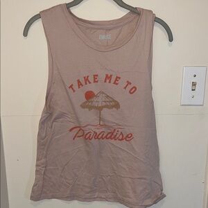 Amuse Society Mauve Muscle Tee with Graphic